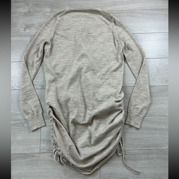 JNBY Cream V-neck Cinched Side Wool Sweater - Picture 2 of 12